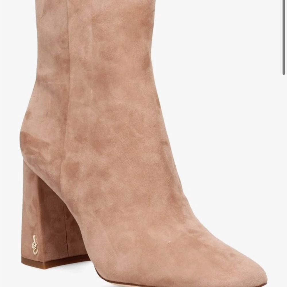 Sam Edelman Tan Heeled Boots with Suede Finish